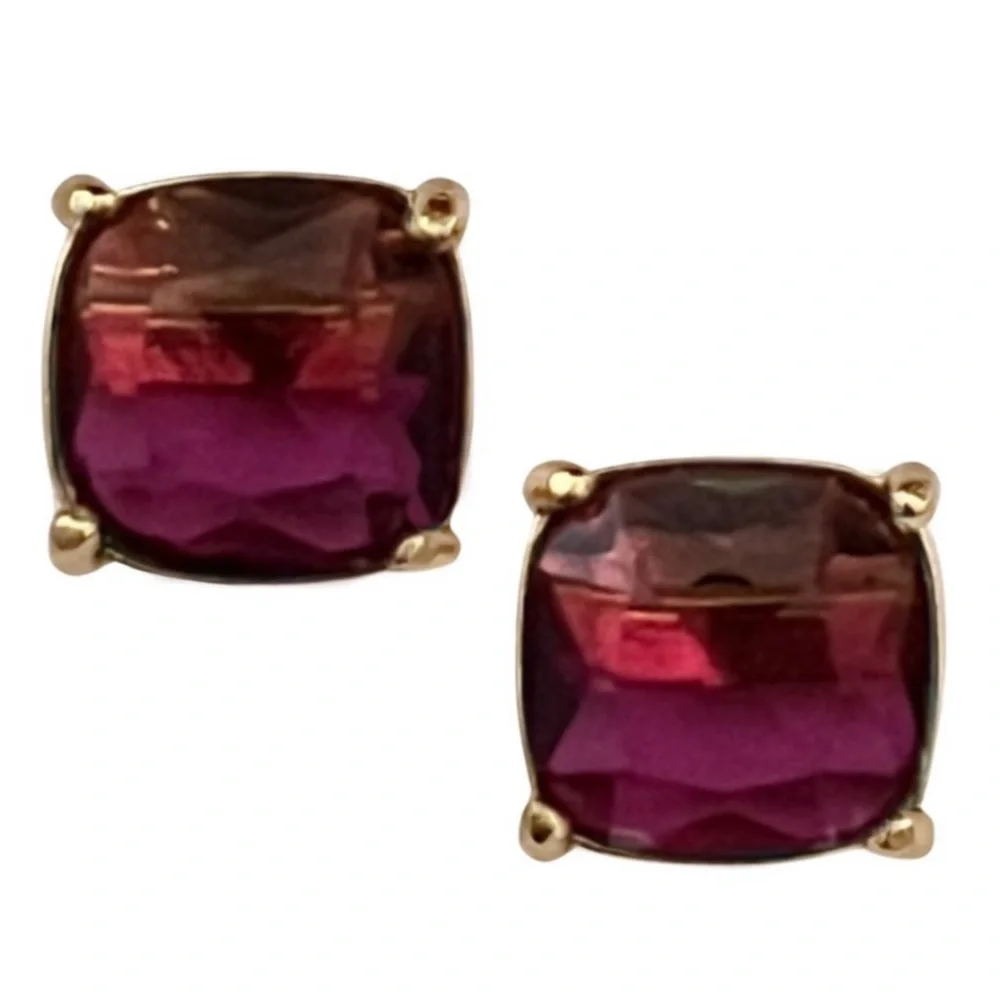 KATE SPADE • Rhodolite Garnet Squared Away Earrings